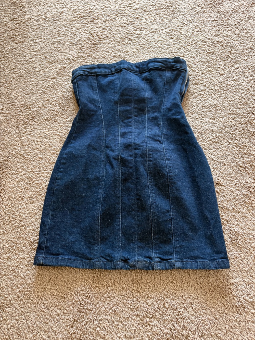 Zara Dark Denim Strapless Mini Dress